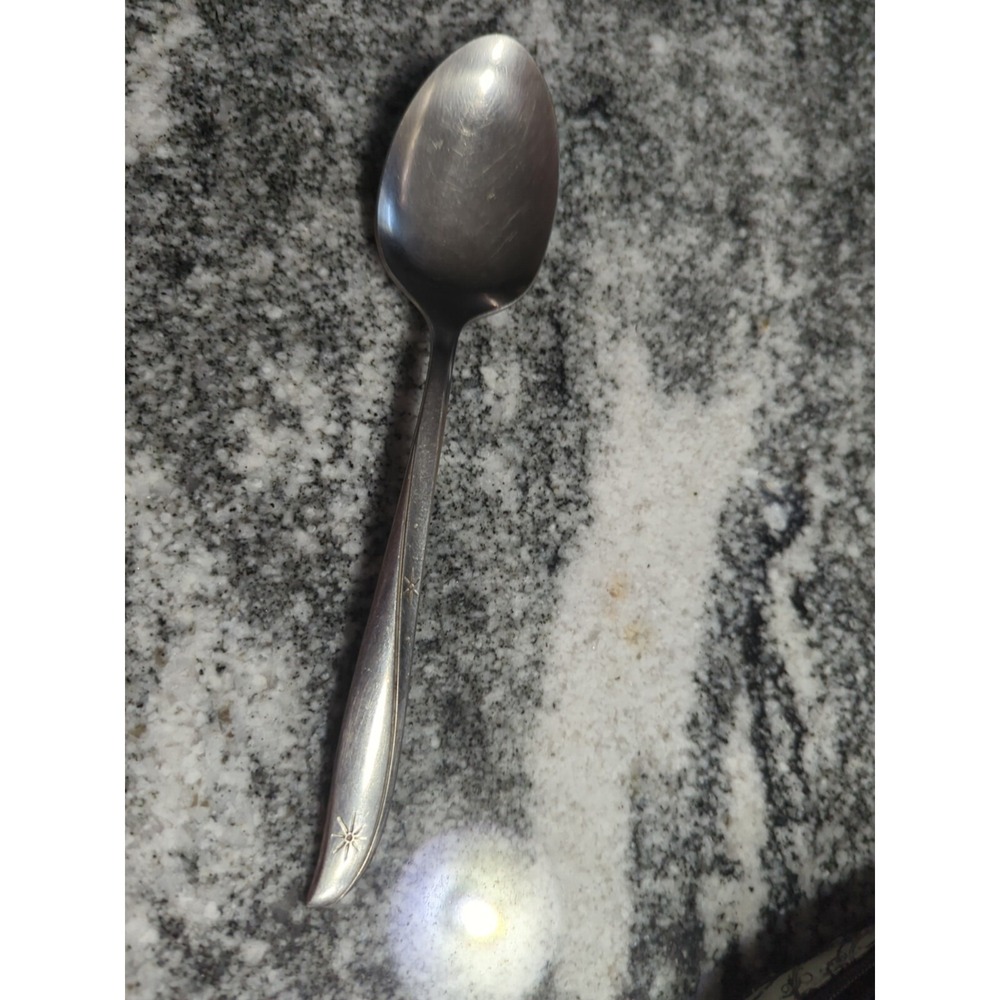 * ONEIDA Community Stainless  SERVING SPOON MCM  Atomic TWIN STAR Pattern